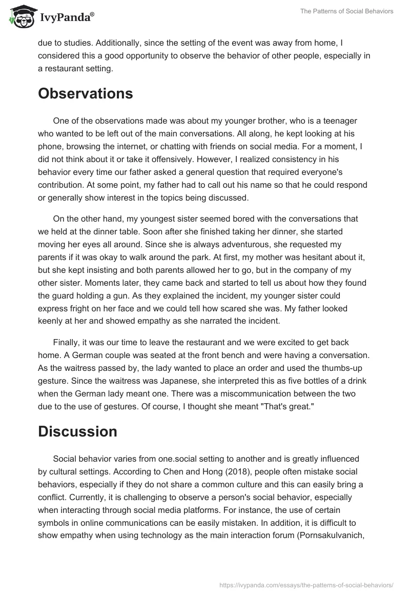 The Patterns of Social Behaviors. Page 2