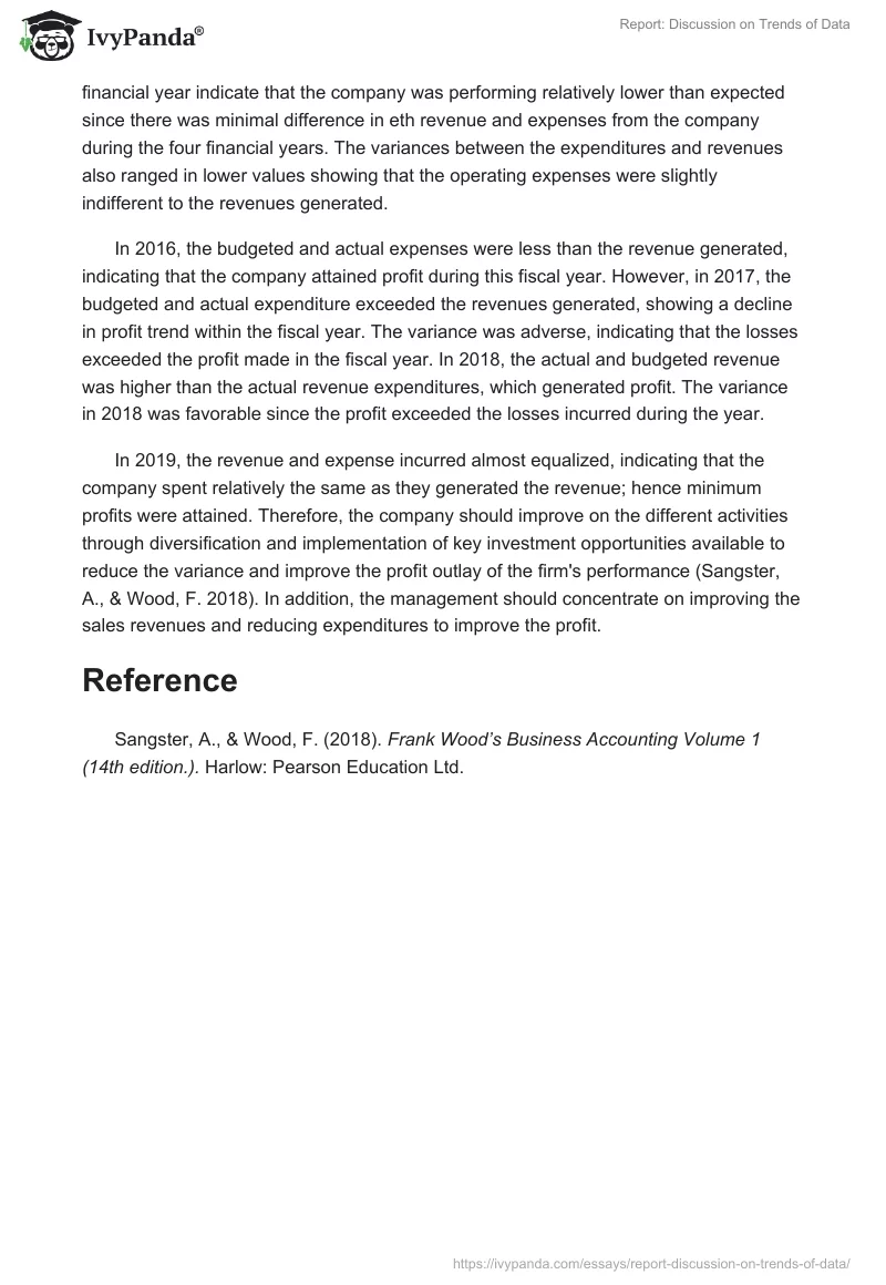 Report: Discussion on Trends of Data. Page 2
