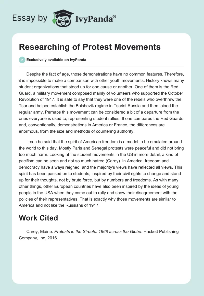 Researching of Protest Movements. Page 1