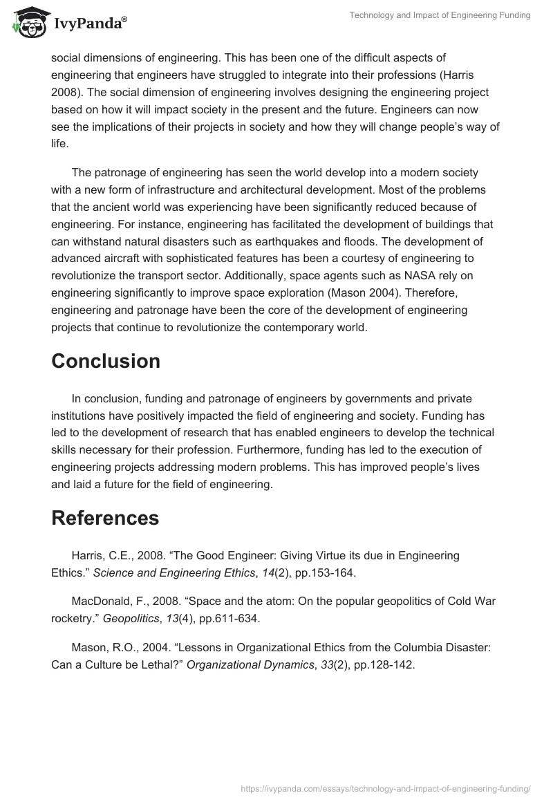 Technology and Impact of Engineering Funding. Page 3