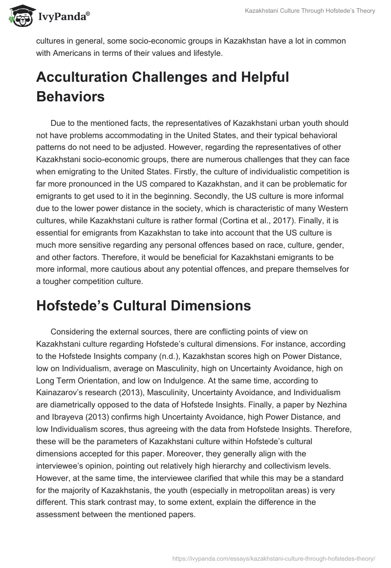 Kazakhstani Culture Through Hofstede’s Theory. Page 3
