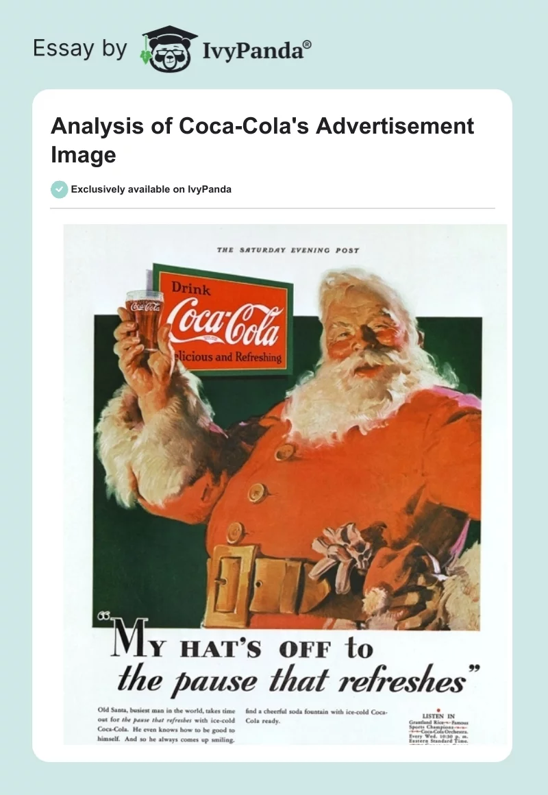 Analysis of Coca-Cola's Advertisement Image. Page 1