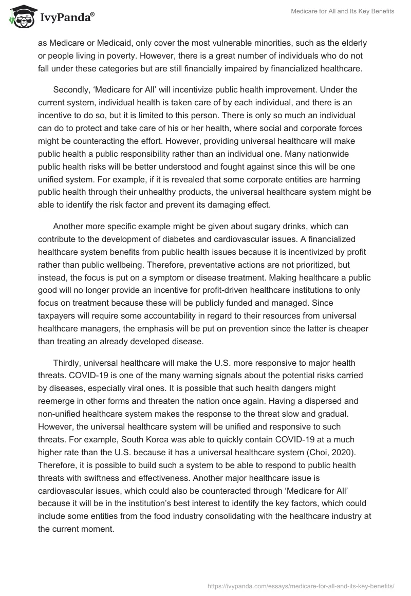 "Medicare for All" and Its Key Benefits. Page 2