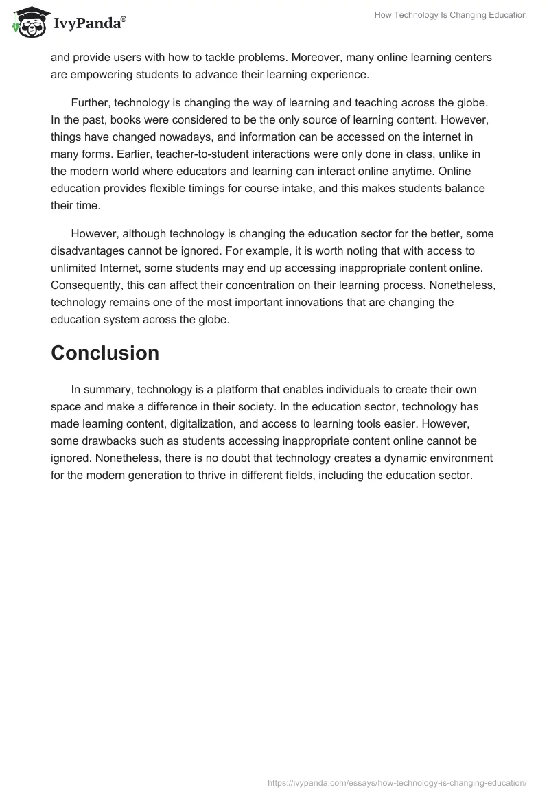How Technology Is Changing Education. Page 2