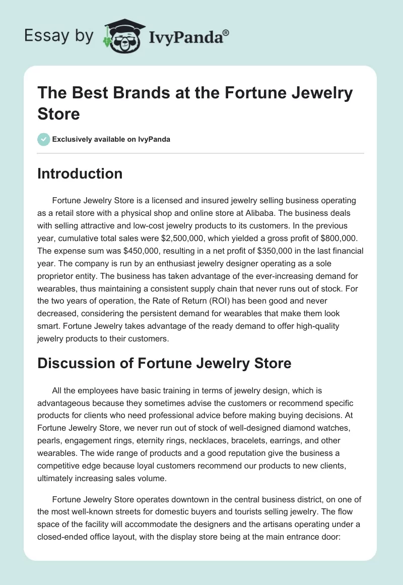 The Best Brands at the Fortune Jewelry Store. Page 1