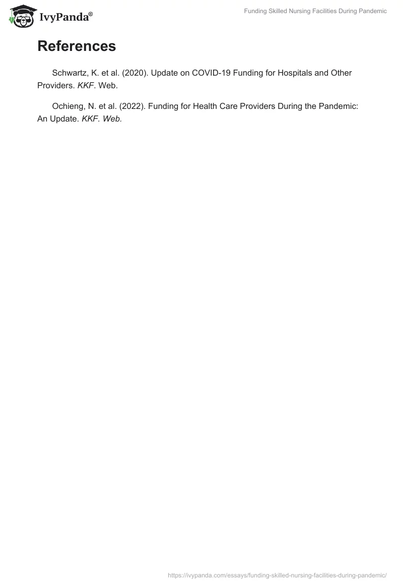 Funding Skilled Nursing Facilities During Pandemic. Page 2