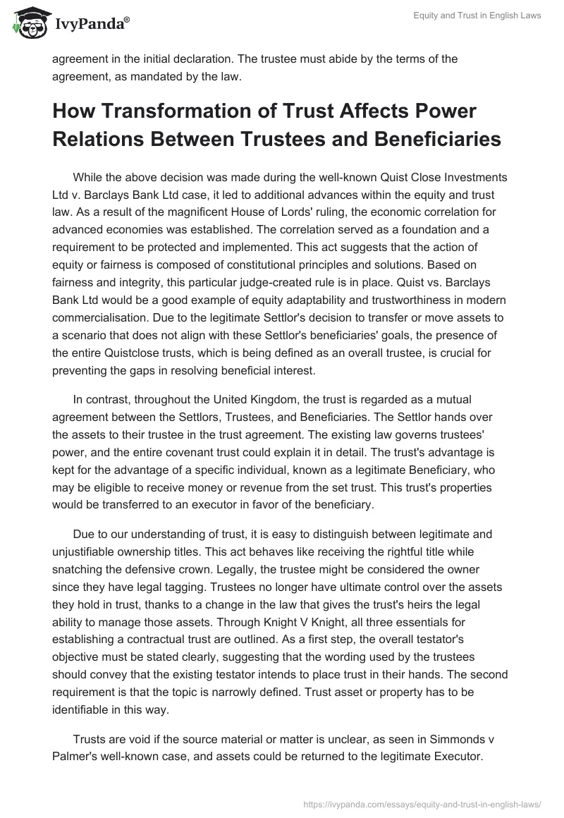 Equity and Trust in English Laws. Page 2