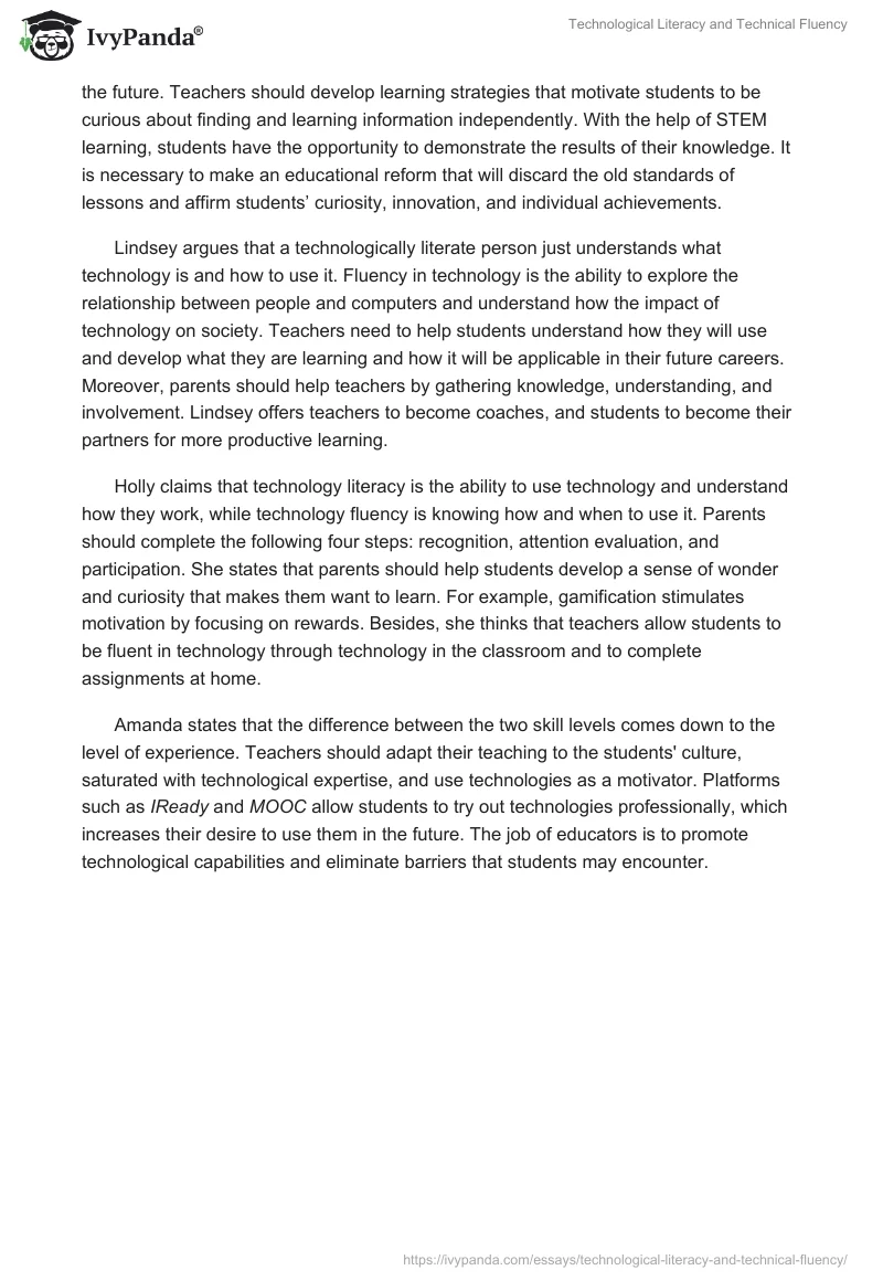 Technological Literacy and Technical Fluency. Page 2