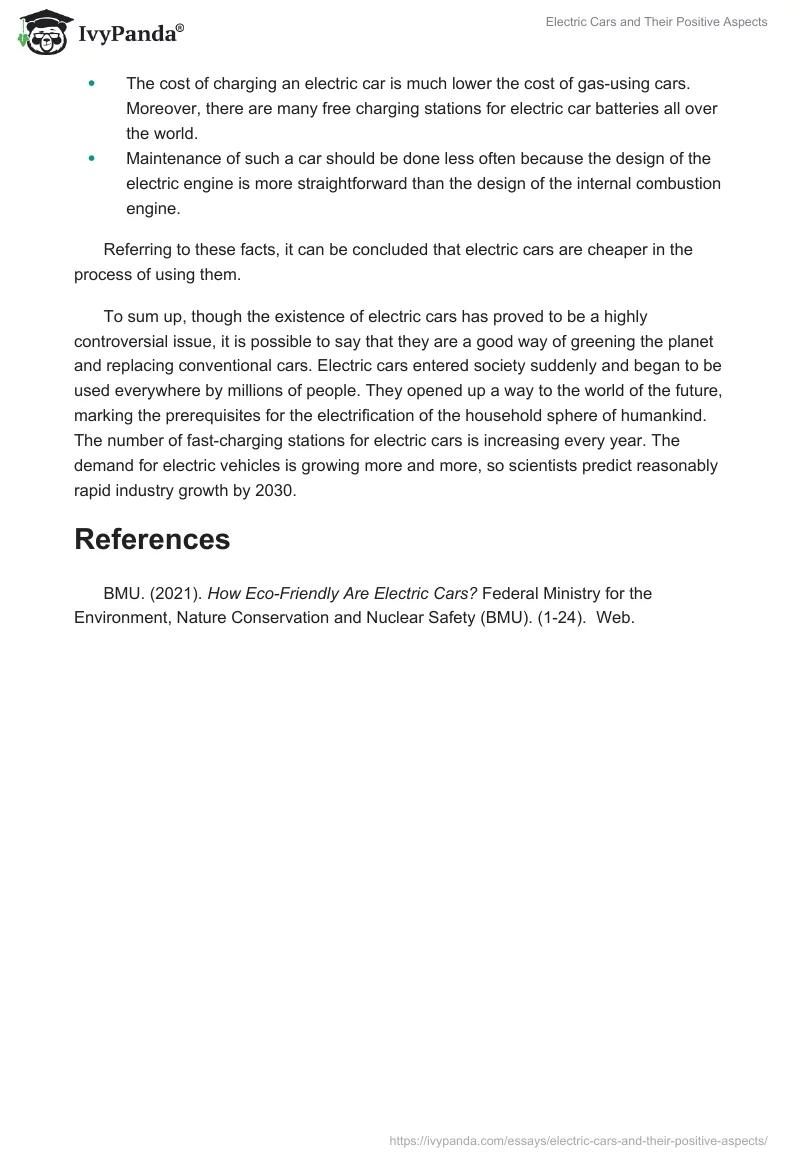 Electric Cars and Their Positive Aspects. Page 2