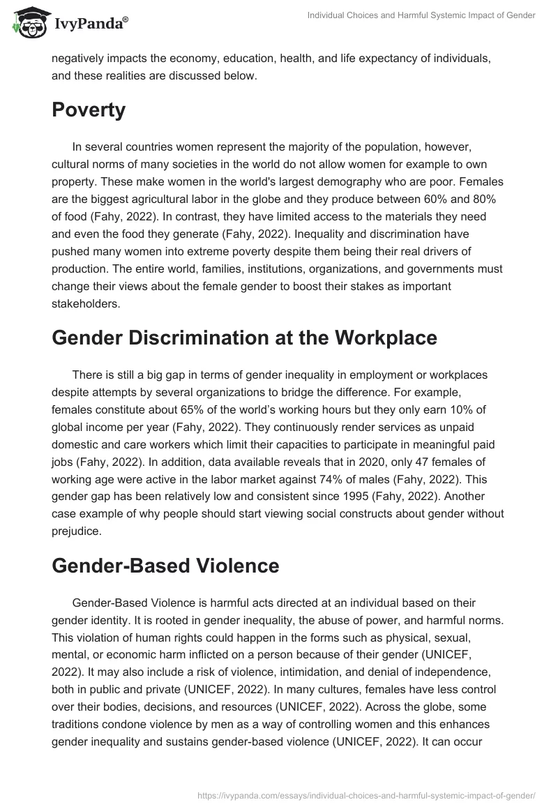 Individual Choices and Harmful Systemic Impact of Gender. Page 4