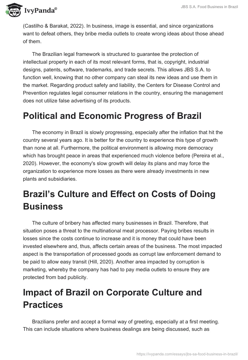JBS S.A. Food Business in Brazil. Page 2
