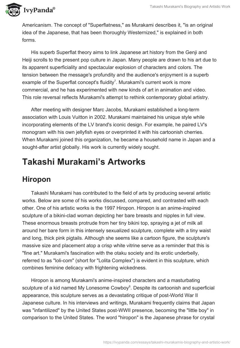 Takashi Murakami's Biography and Artistic Work. Page 3