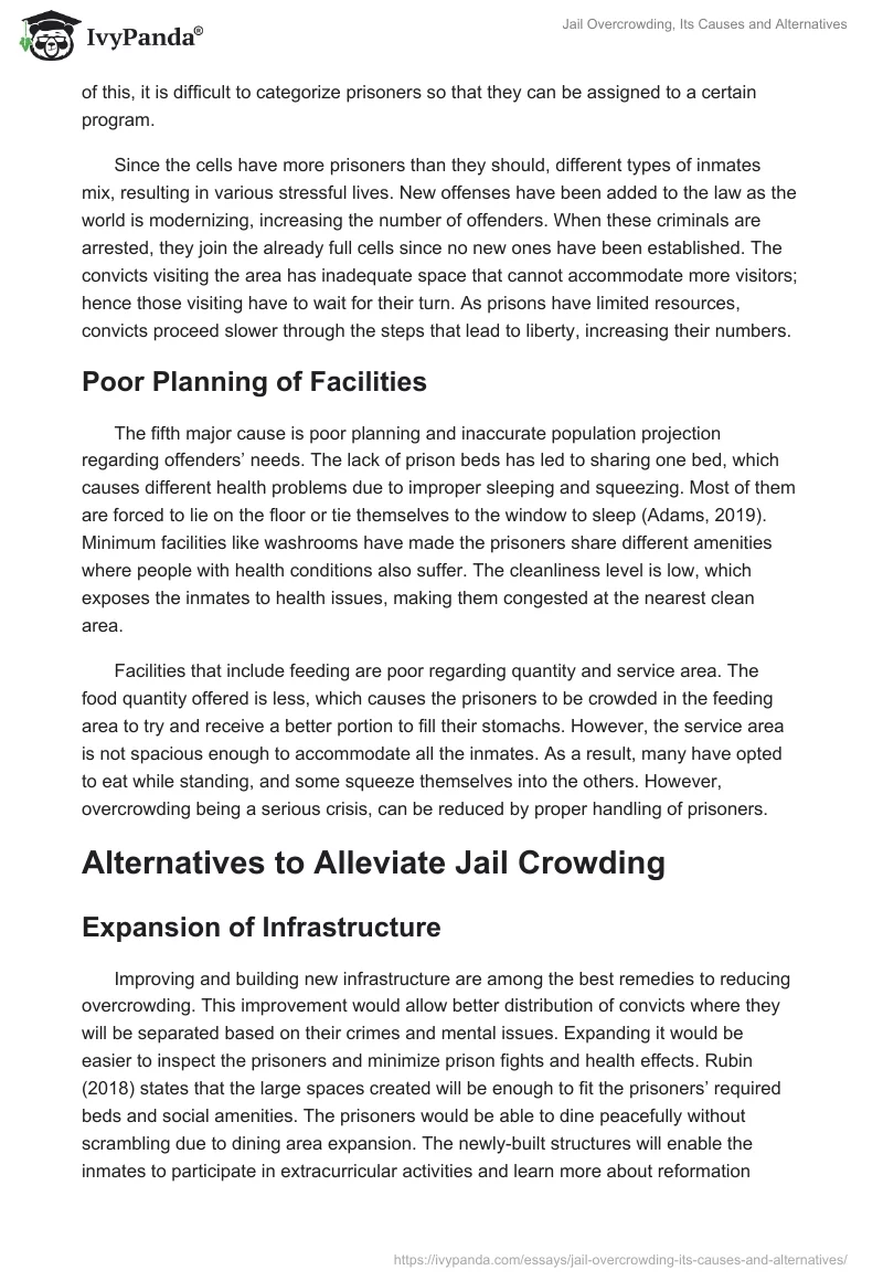 Jail Overcrowding, Its Causes and Alternatives. Page 3
