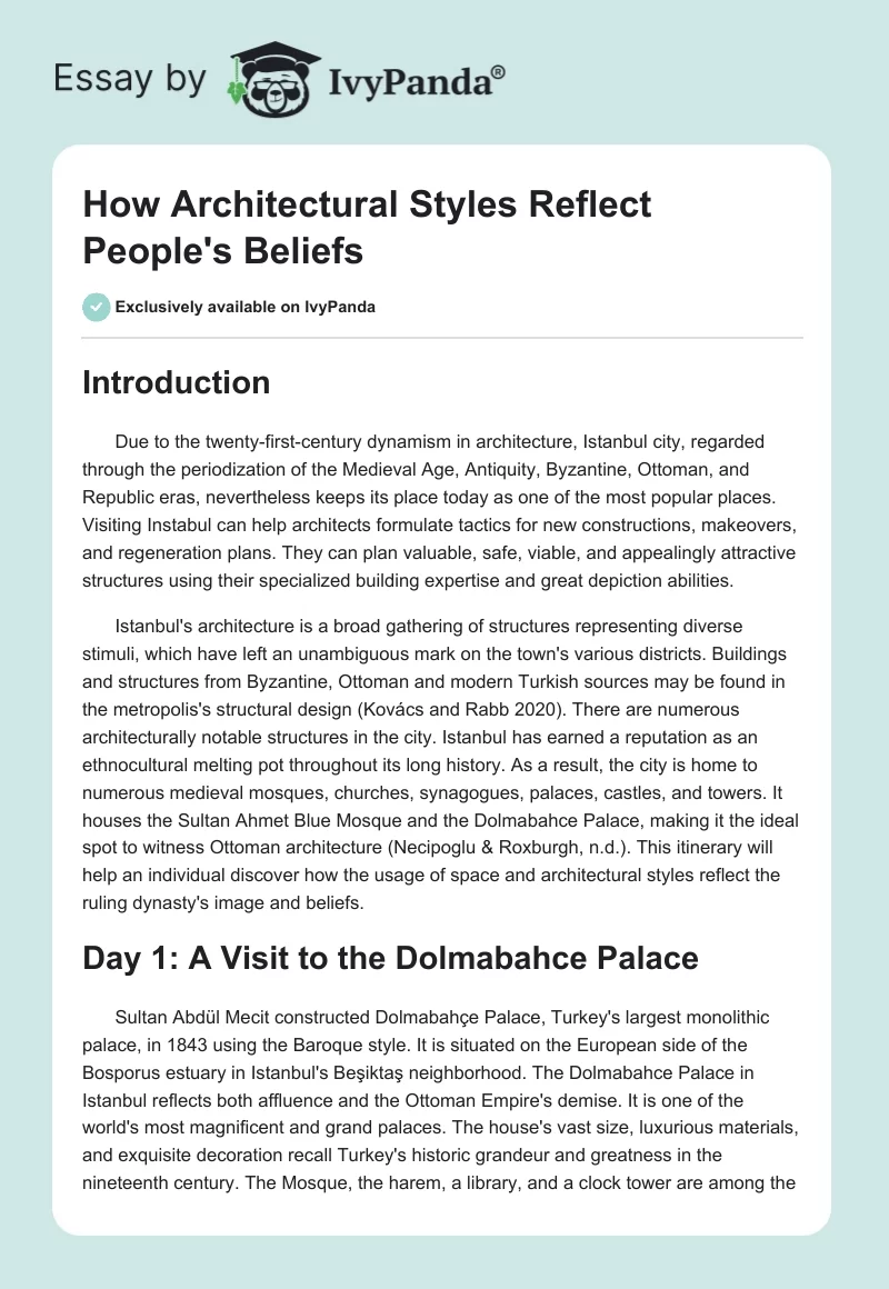 How Architectural Styles Reflect People's Beliefs. Page 1