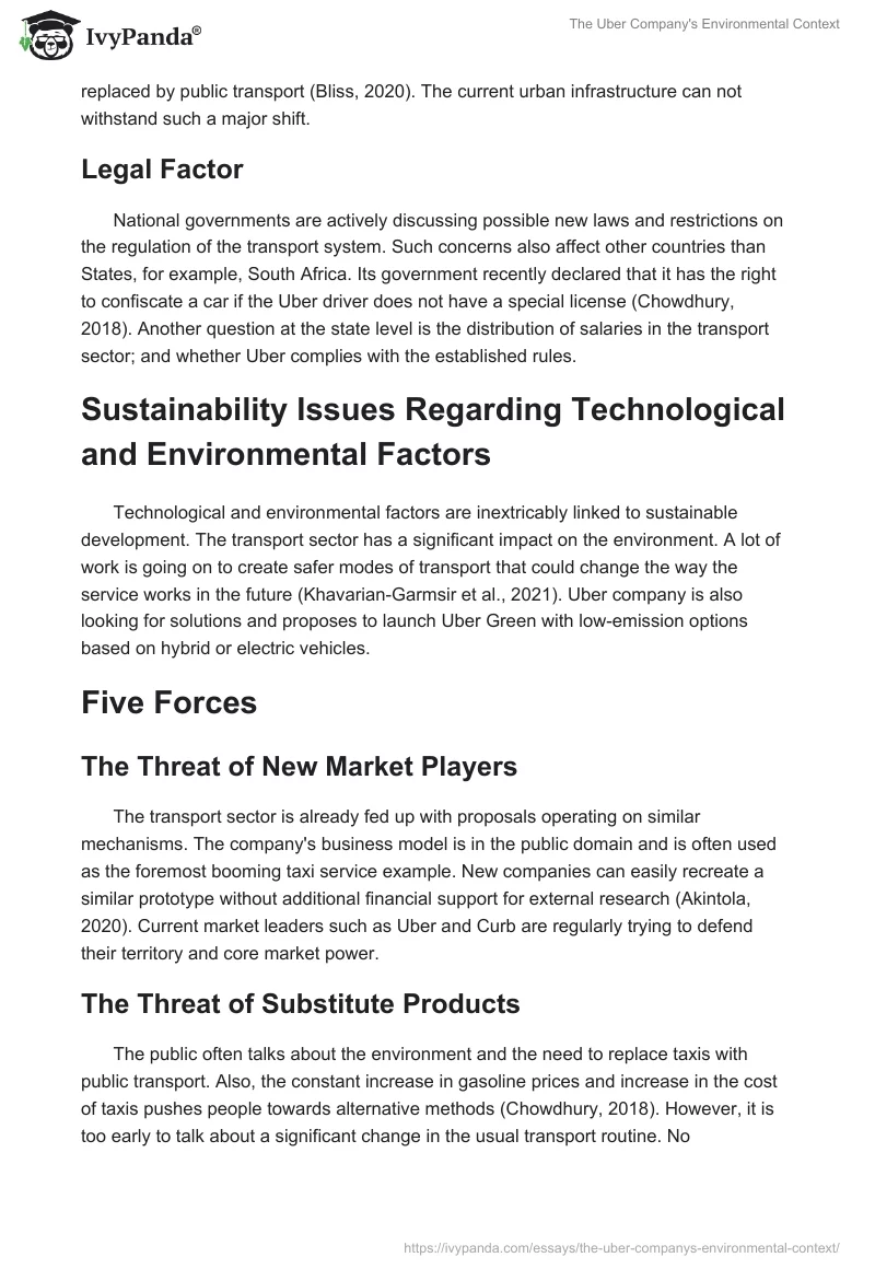 The Uber Company's Environmental Context. Page 3