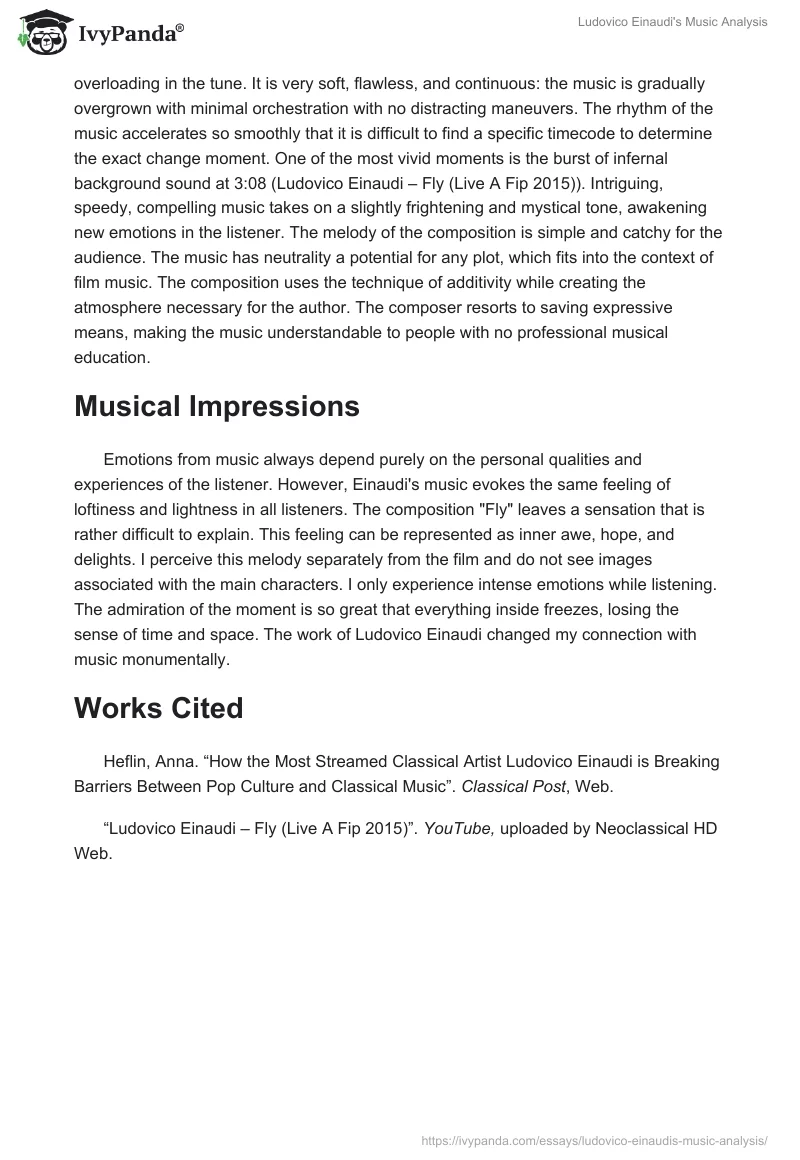 Ludovico Einaudi's Music Analysis. Page 2