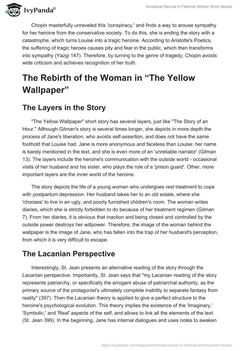 Emotional Revival in Feminist Writers' Short Stories. Page 3