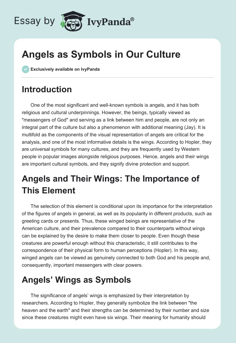 Angels as Symbols in Our Culture. Page 1