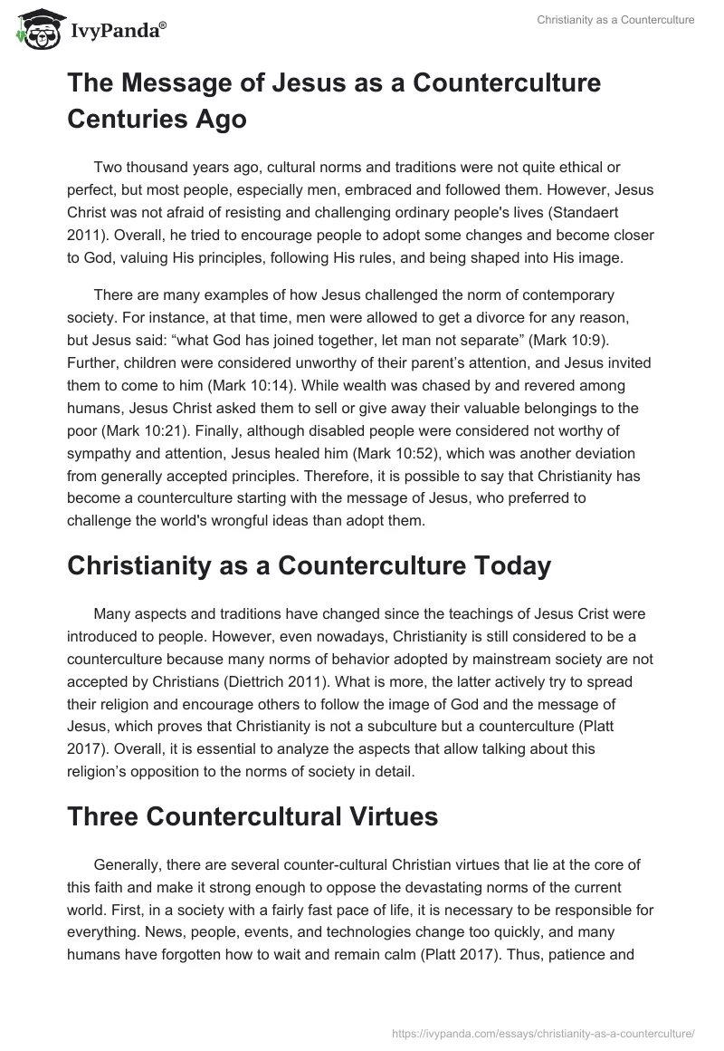 Christianity as a Counterculture. Page 2