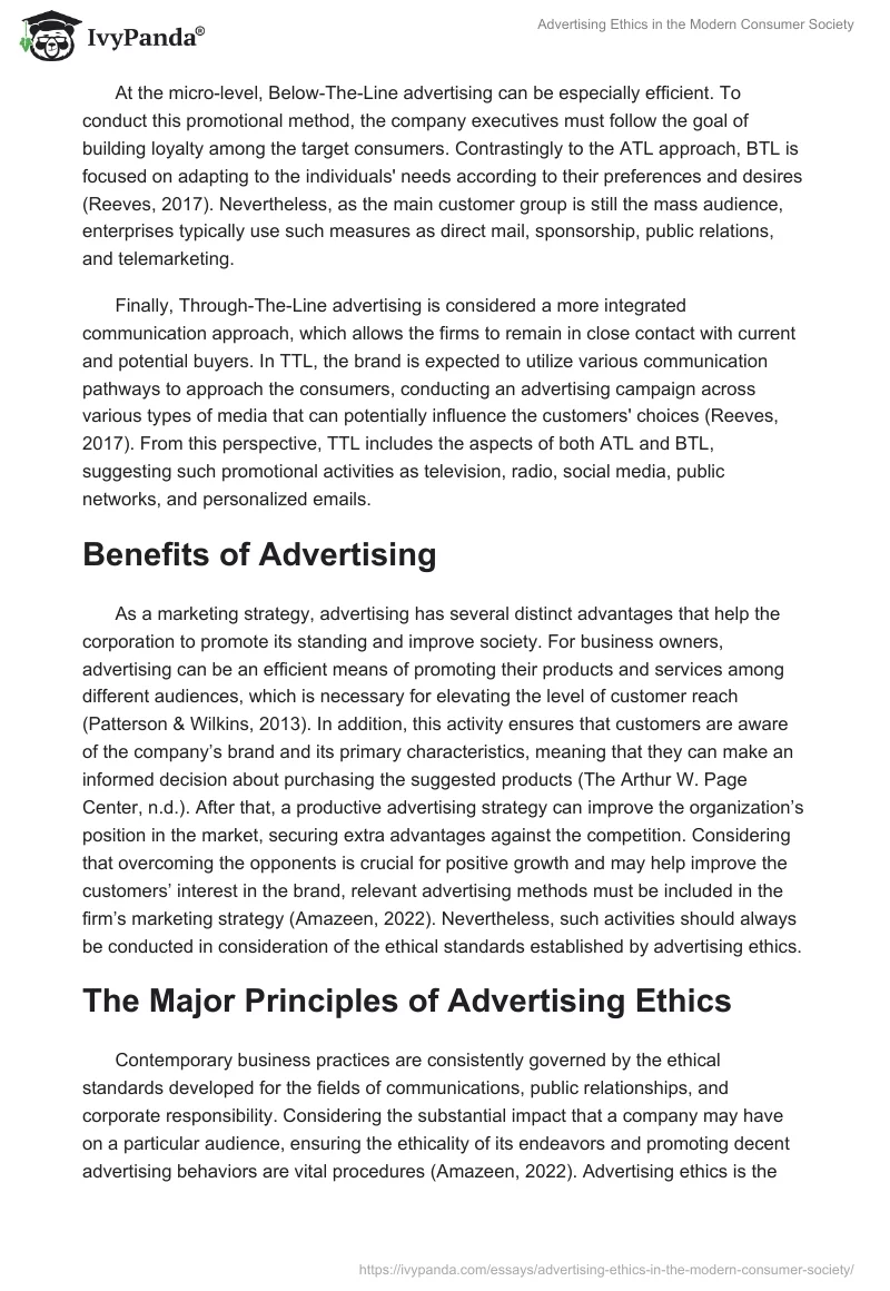 Advertising Ethics in the Modern Consumer Society. Page 2