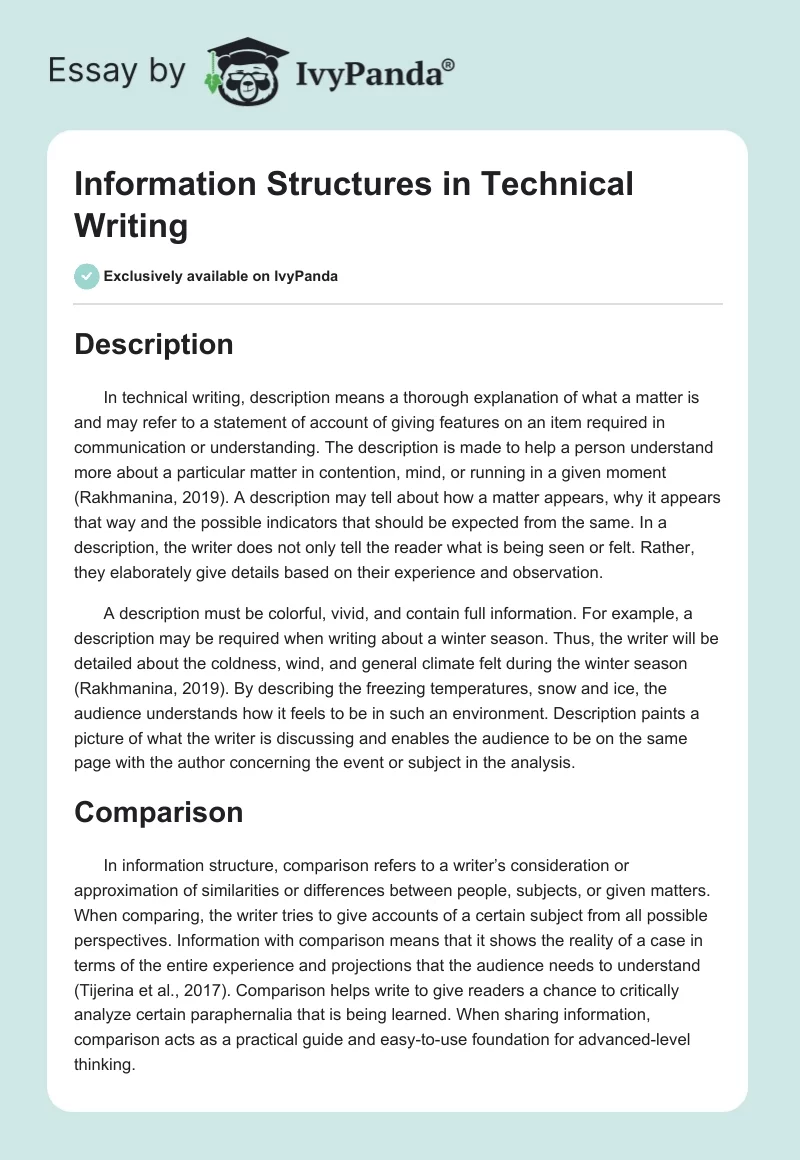 Information Structures in Technical Writing. Page 1