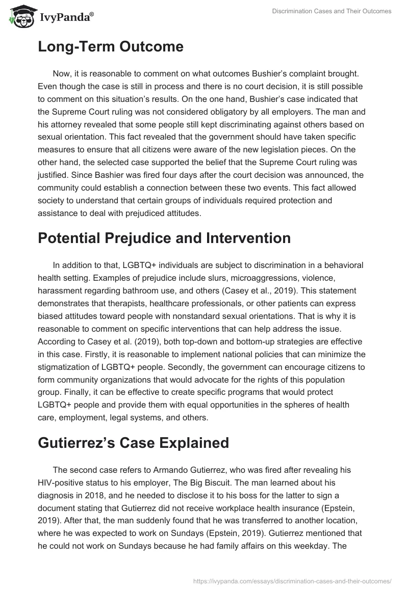 Discrimination Cases and Their Outcomes. Page 2