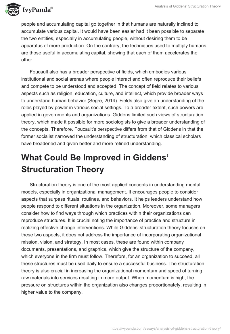 Analysis of Giddens’ Structuration Theory. Page 3