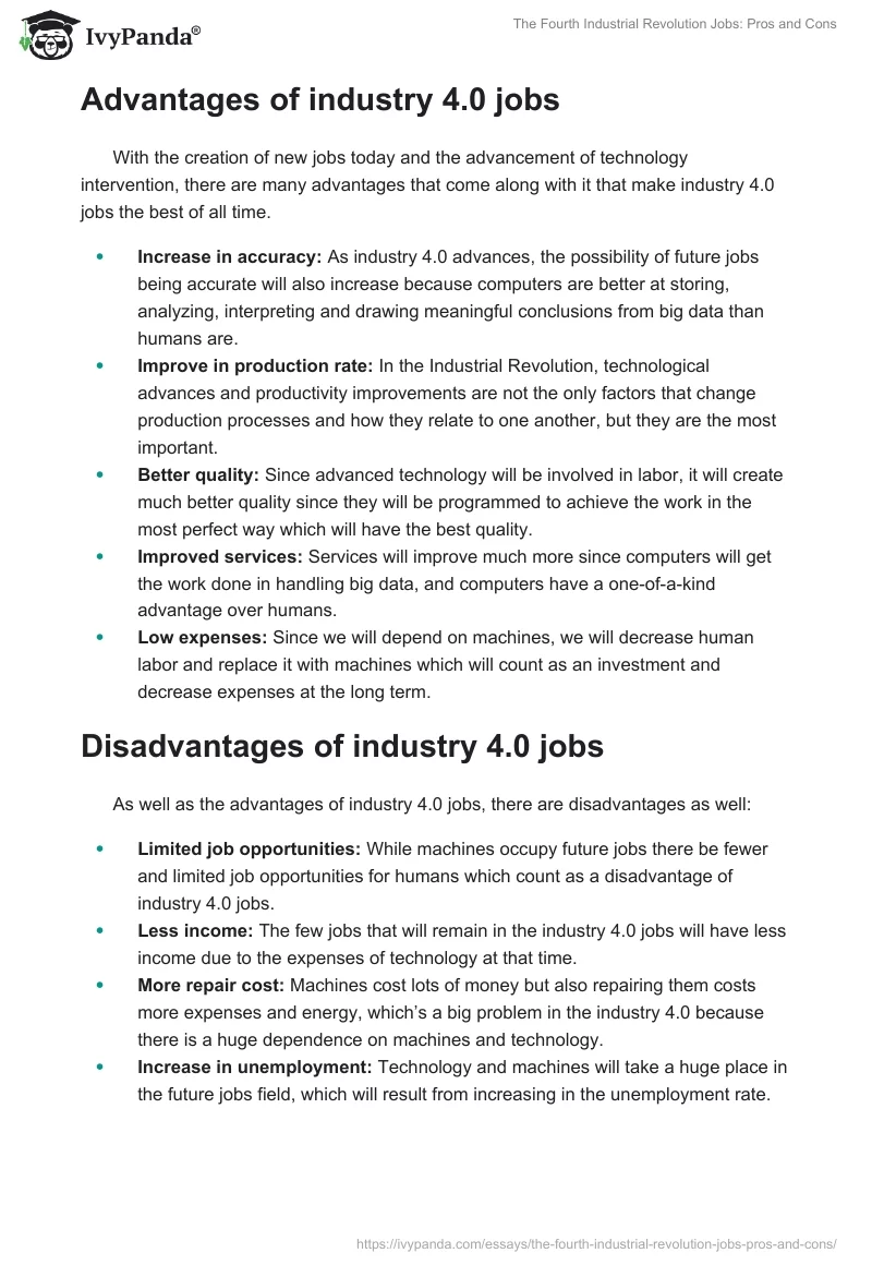 The Fourth Industrial Revolution Jobs: Pros and Cons. Page 5