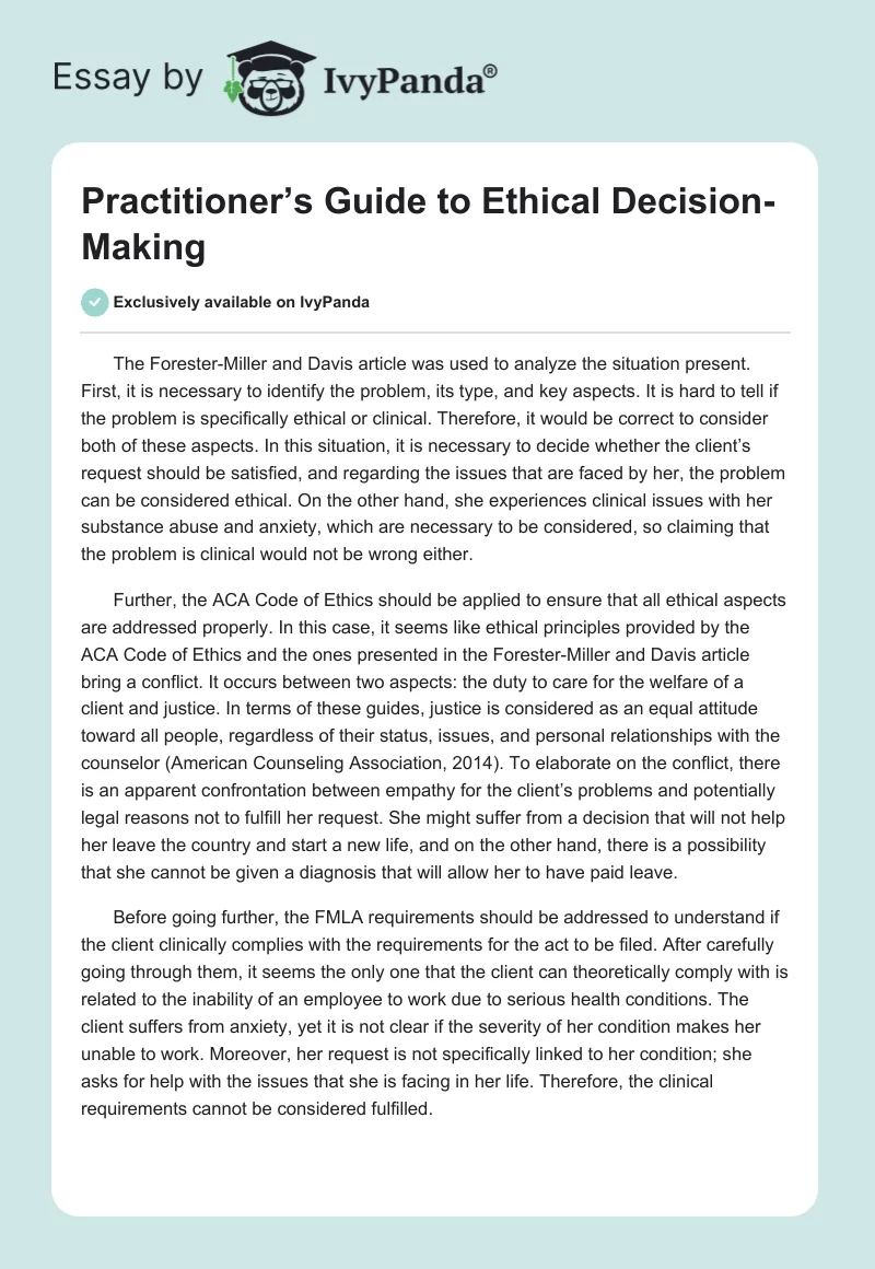 Practitioner’s Guide to Ethical Decision-Making. Page 1