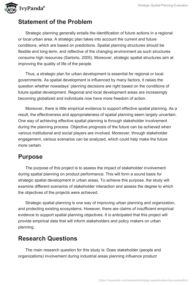 Strategic Spatial Planning Evaluation. Page 2