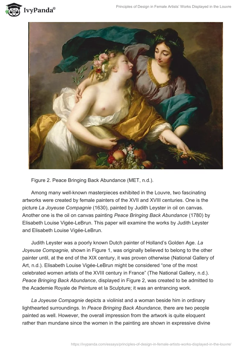 Principles of Design in Female Artists’ Works Displayed in the Louvre. Page 3