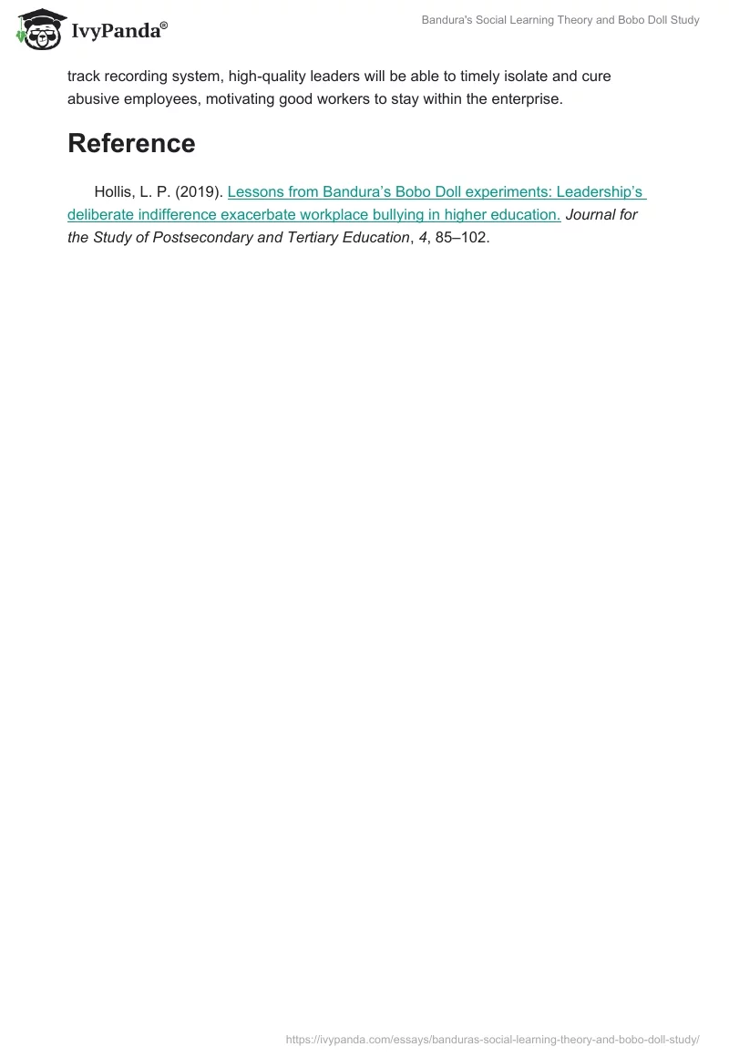 Bandura's Social Learning Theory and Bobo Doll Study. Page 2