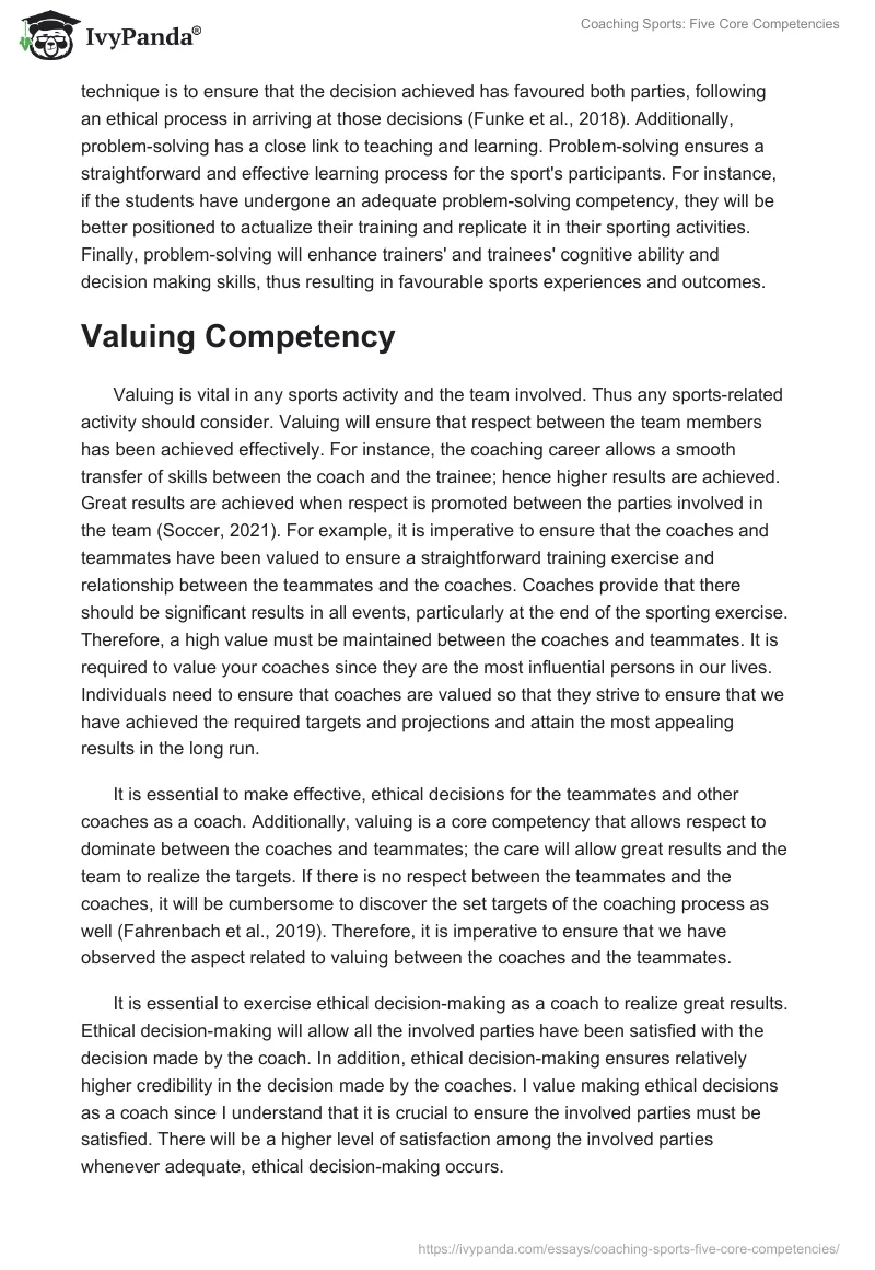Coaching Sports: Five Core Competencies. Page 2