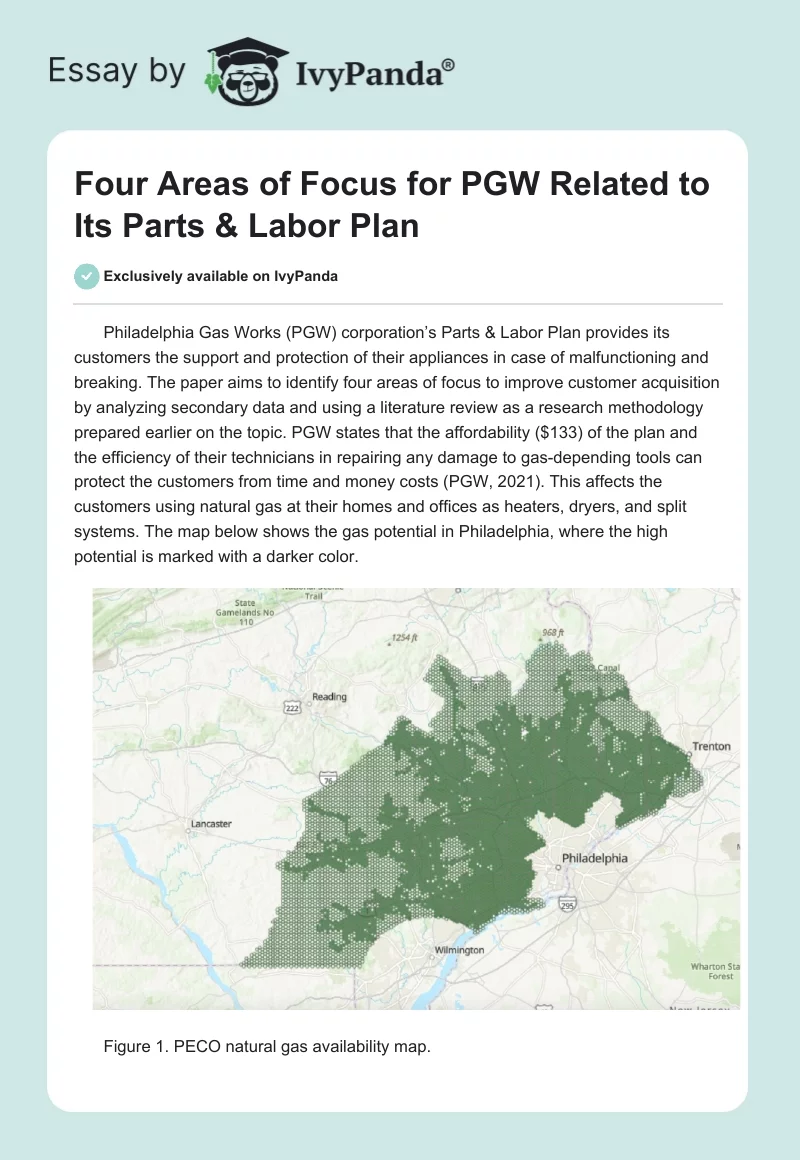 Four Areas of Focus for PGW Related to Its Parts & Labor Plan. Page 1