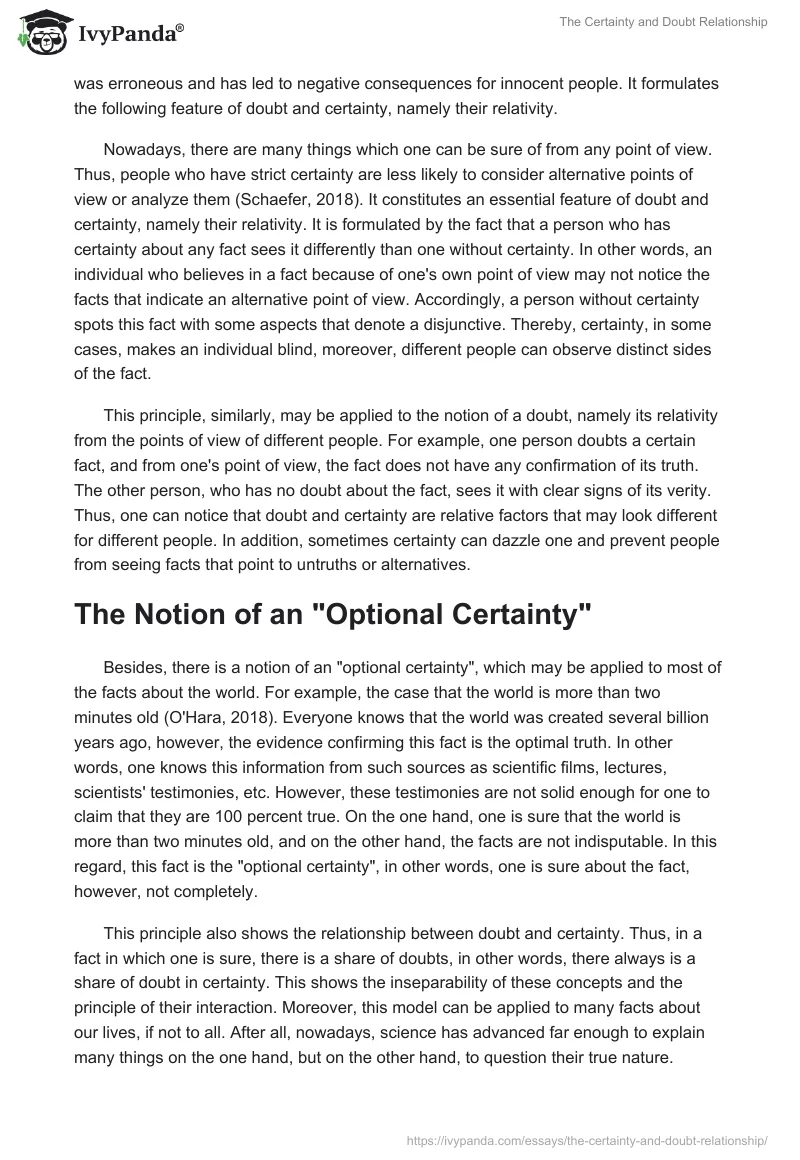 The Certainty and Doubt Relationship. Page 2
