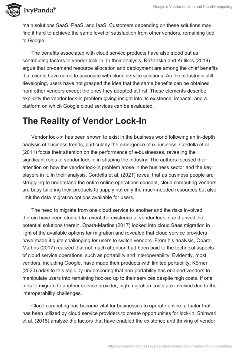 Google’s Vendor Lock-In and Cloud Computing. Page 2
