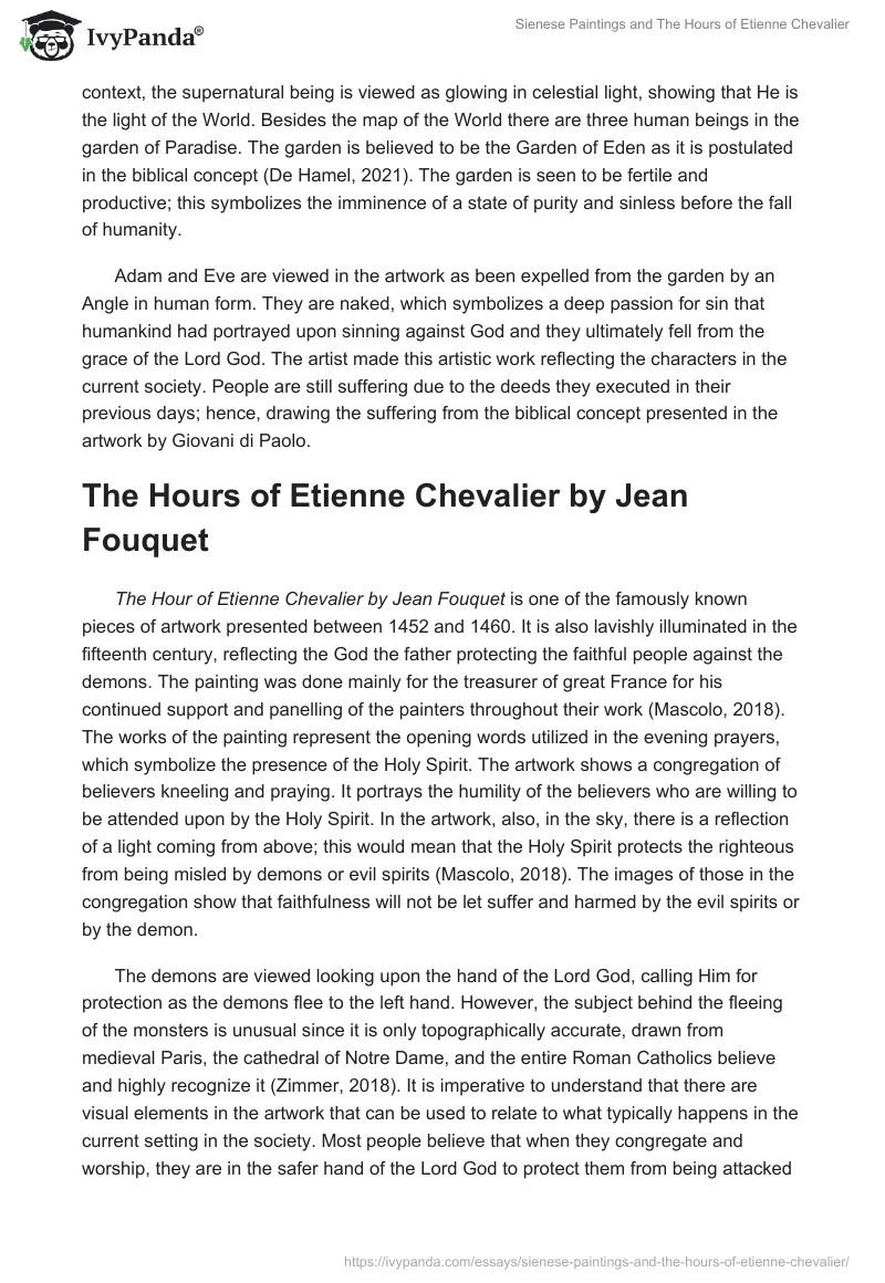 Sienese Paintings and "The Hours of Etienne Chevalier". Page 2