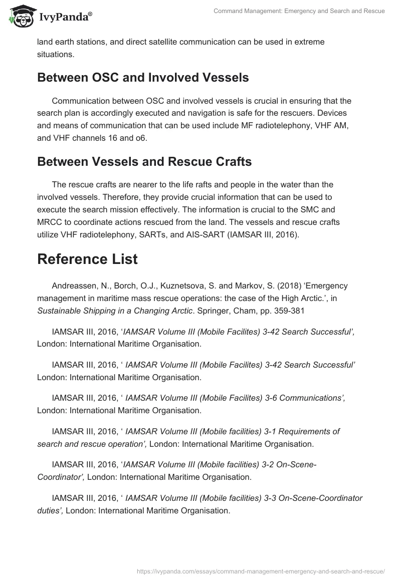 Command Management: Emergency and Search and Rescue. Page 5