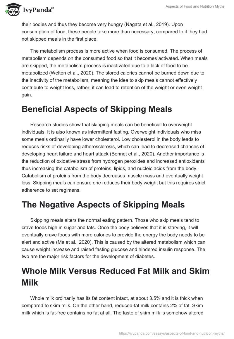 Aspects of Food and Nutrition Myths. Page 2
