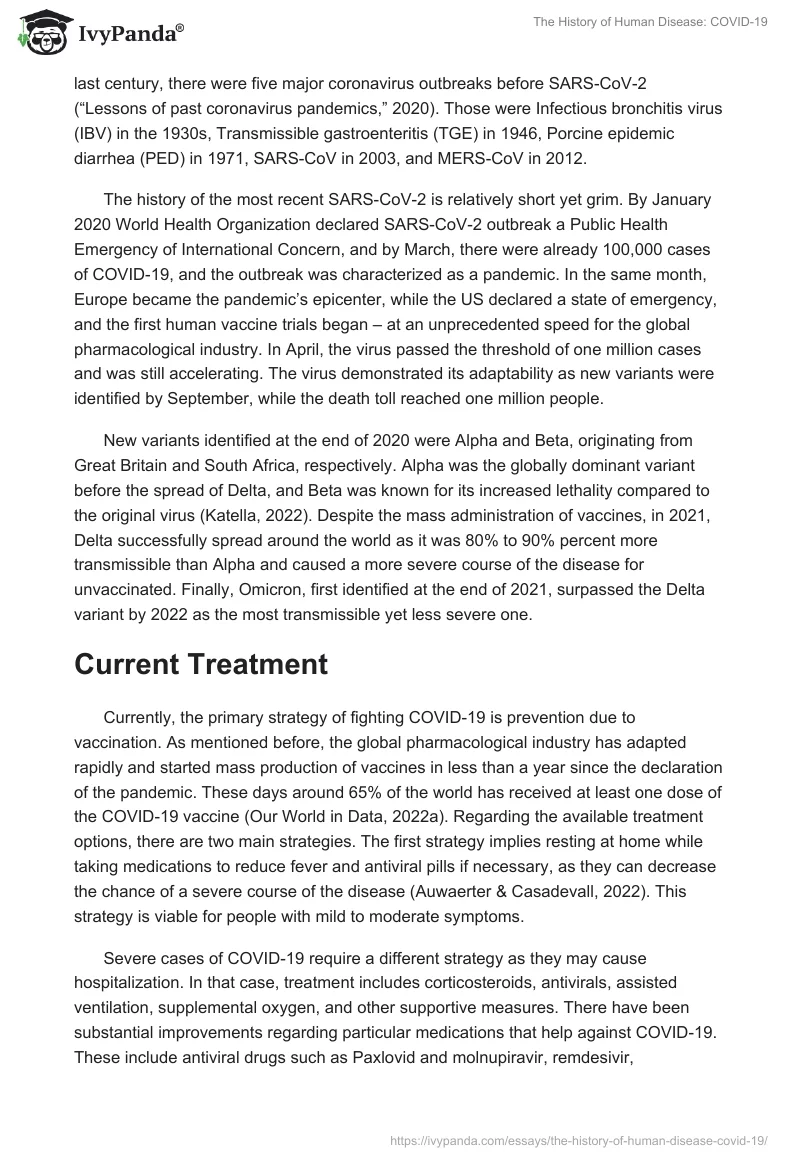 The History of Human Disease: COVID-19. Page 2