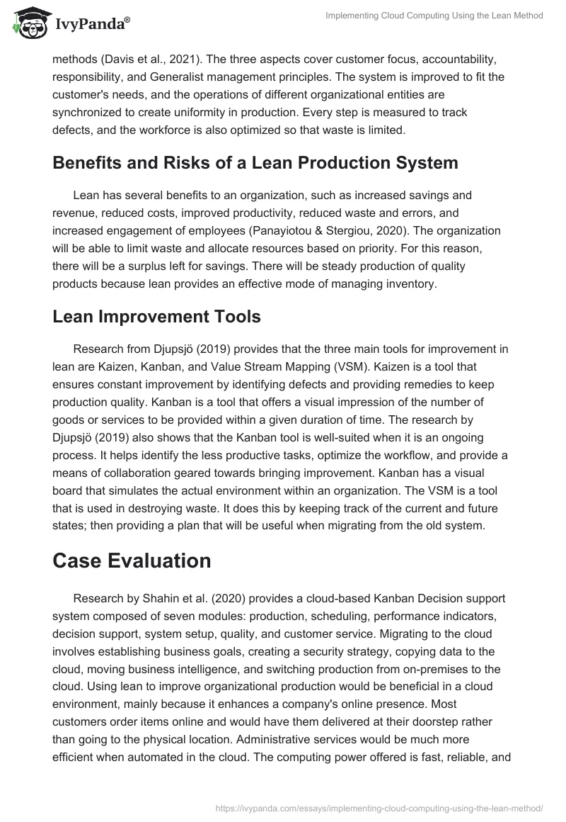 Implementing Cloud Computing Using the Lean Method. Page 3