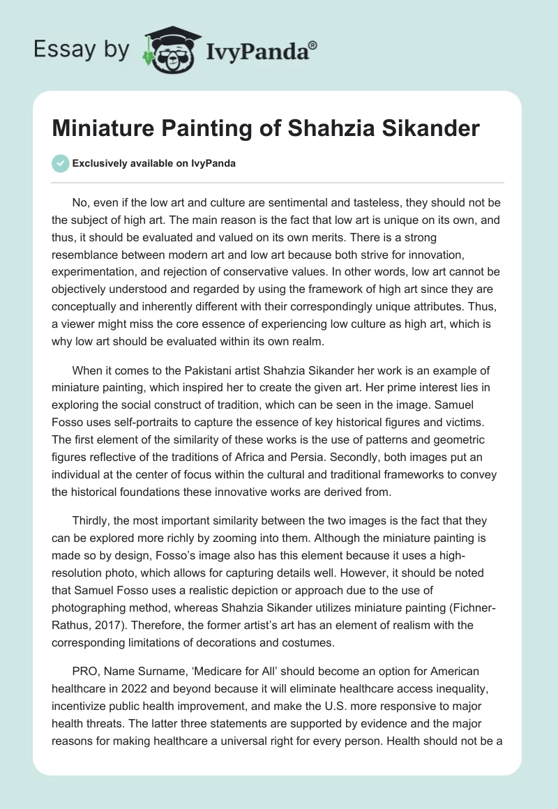 Miniature Painting of Shahzia Sikander. Page 1