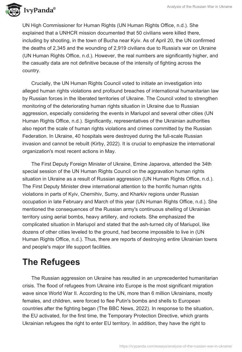 Analysis of the Russian War in Ukraine. Page 4