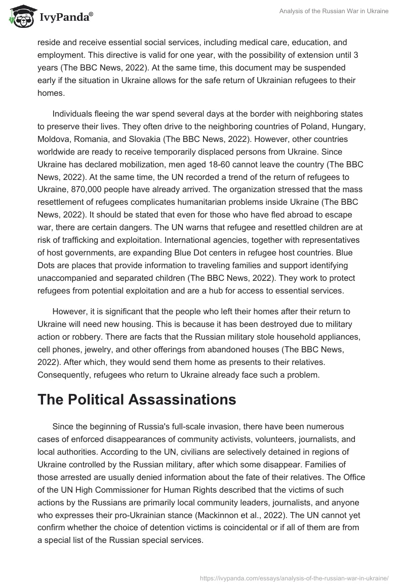 Analysis of the Russian War in Ukraine. Page 5
