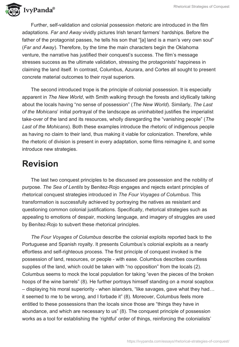 Rhetorical Strategies of Conquest. Page 5