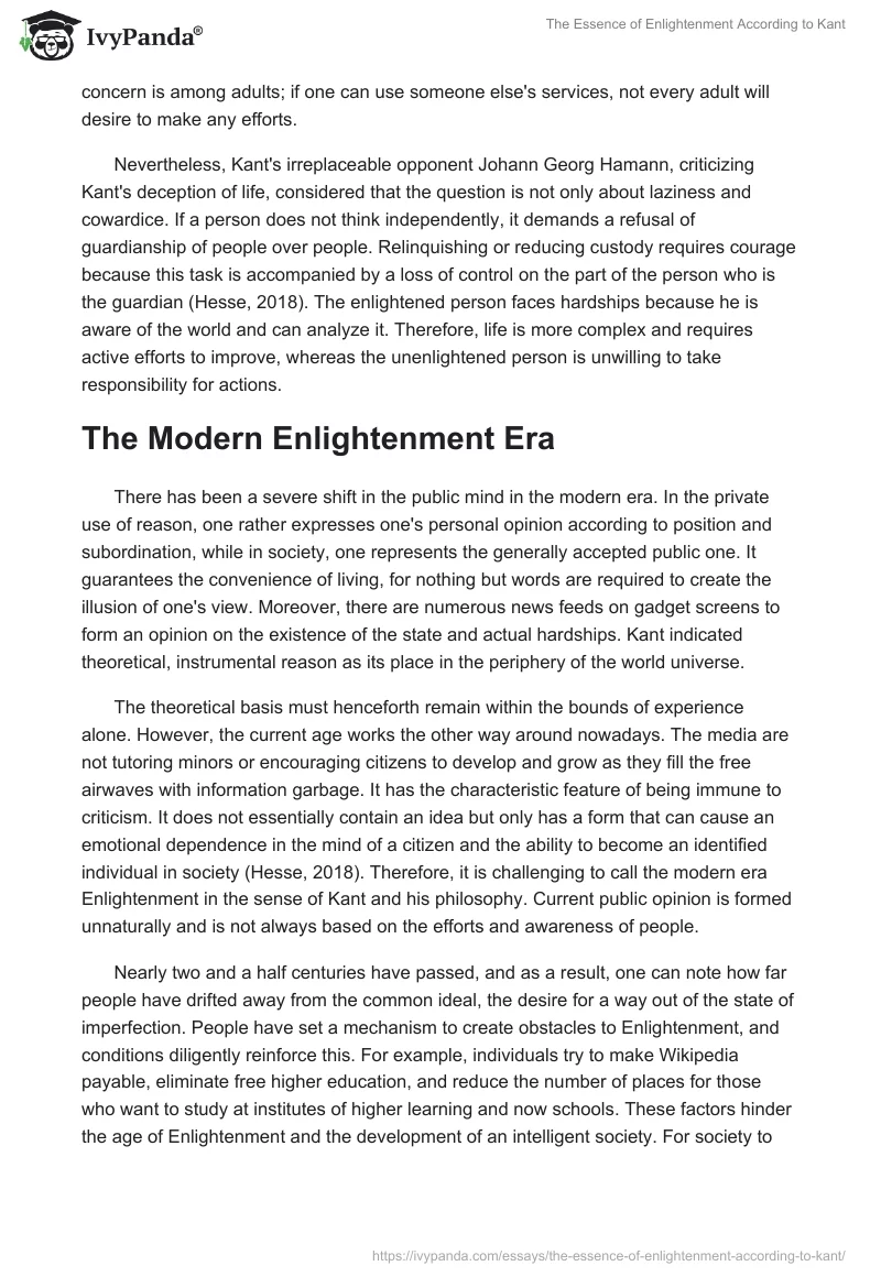 The Essence of Enlightenment According to Kant. Page 3