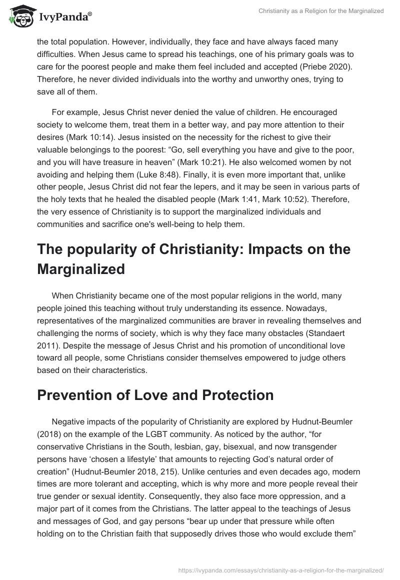 Christianity as a Religion for the Marginalized. Page 2