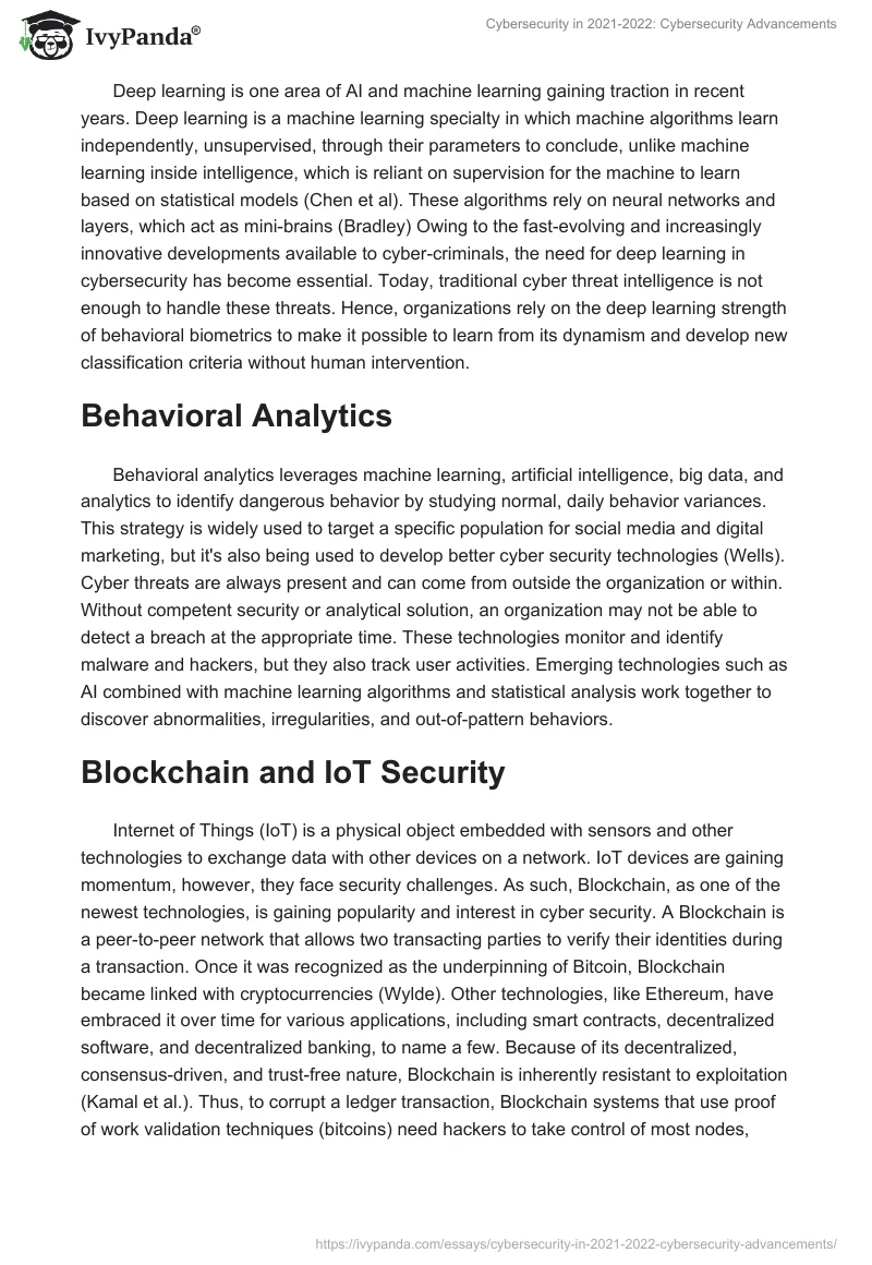 Cybersecurity in 2021-2022: Cybersecurity Advancements. Page 2