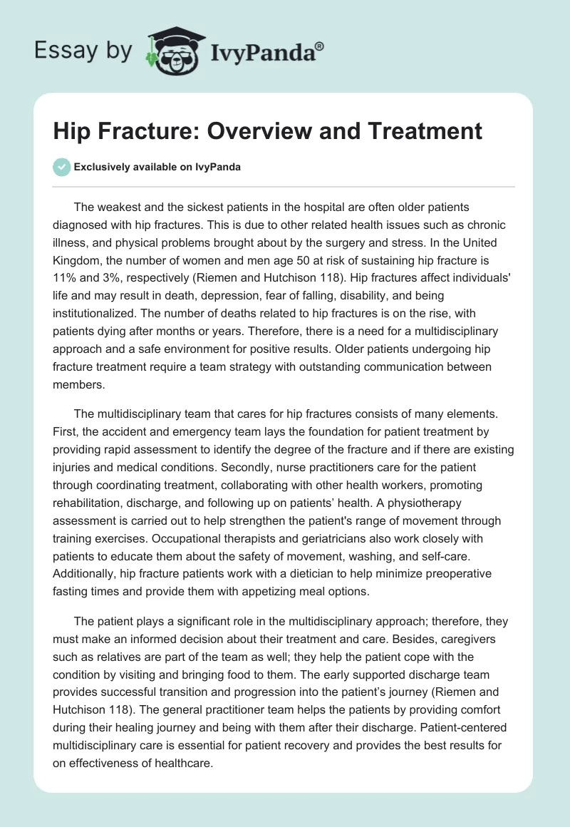 Hip Fracture: Overview and Treatment. Page 1