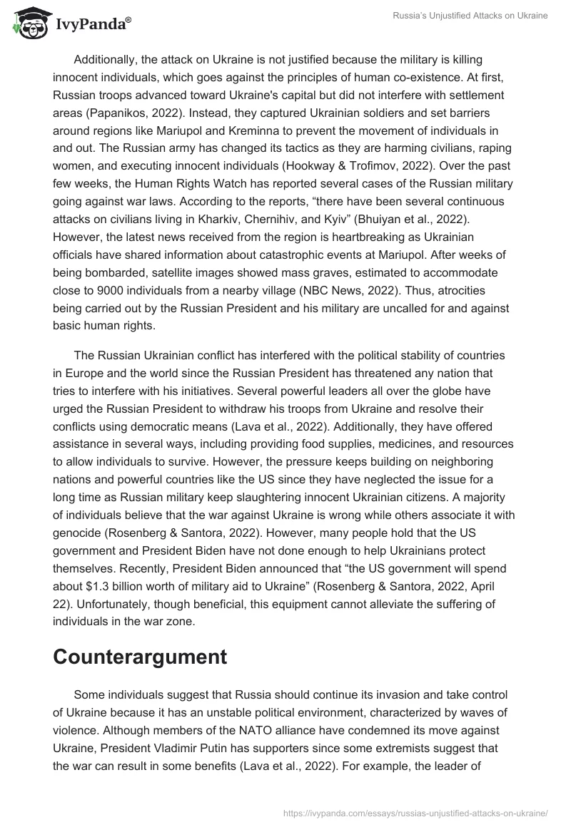 Russia’s Unjustified Attacks on Ukraine. Page 2
